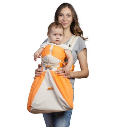 Рюкзак-кенгуру «BabyActive Lux» бежево-оранжевый