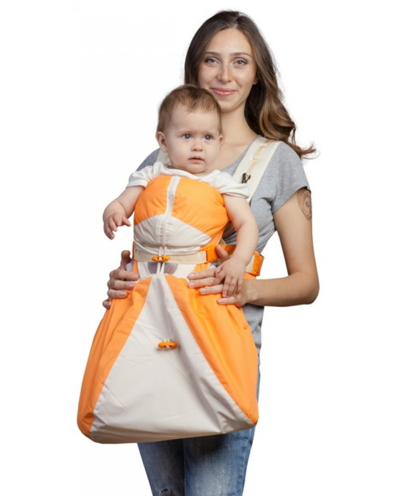 Рюкзак-кенгуру «BabyActive Lux» бежево-оранжевый