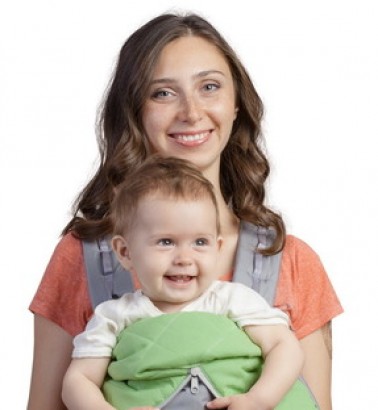 Рюкзак-кенгуру «BabyActive Lux» серо-зеленый