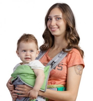 Рюкзак-кенгуру «BabyActive Lux» серо-зеленый
