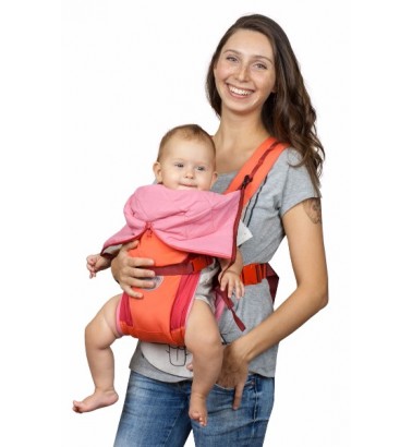Рюкзак-кенгуру «BabyActive Lux» вишнево-коралловый
