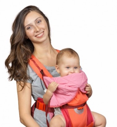 Рюкзак-кенгуру «BabyActive Lux» вишнево-коралловый