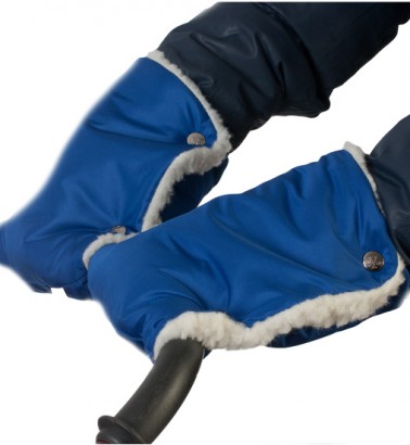Муфты-рукавички на коляску темно-синие