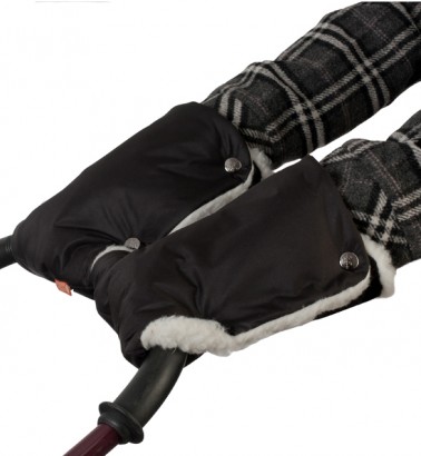 Муфты-рукавички на коляску черные
