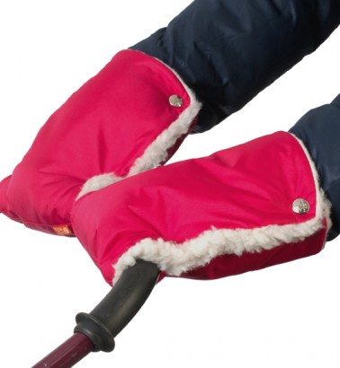 Муфты-рукавички на коляску вишнёвые