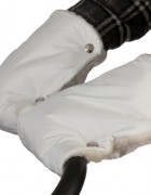 Муфты-рукавички на коляску белые