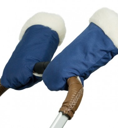 Муфты-рукавички меховые "Прайм" синие