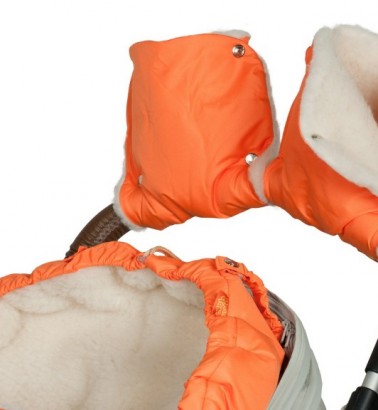 Муфты-рукавички на коляску оранжевые