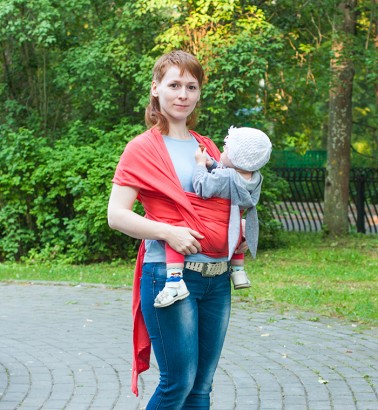 Слинг-шарф с вискозой «Нибус» коралловый