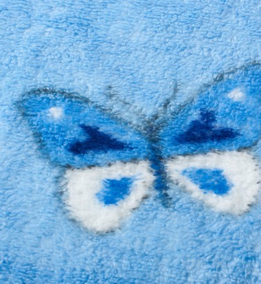Детский плед бабочки/голубой