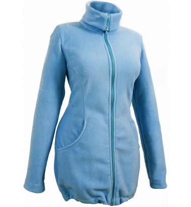 Слингокуртка и куртка для беременных флисовая «Мама Плюс» - голубая