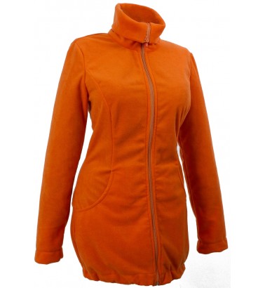 Слингокуртка и куртка для беременных флисовая «Мама Плюс» - оранжевая